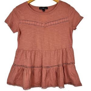 Derek Heart • Layered Short Sleeve Blouse